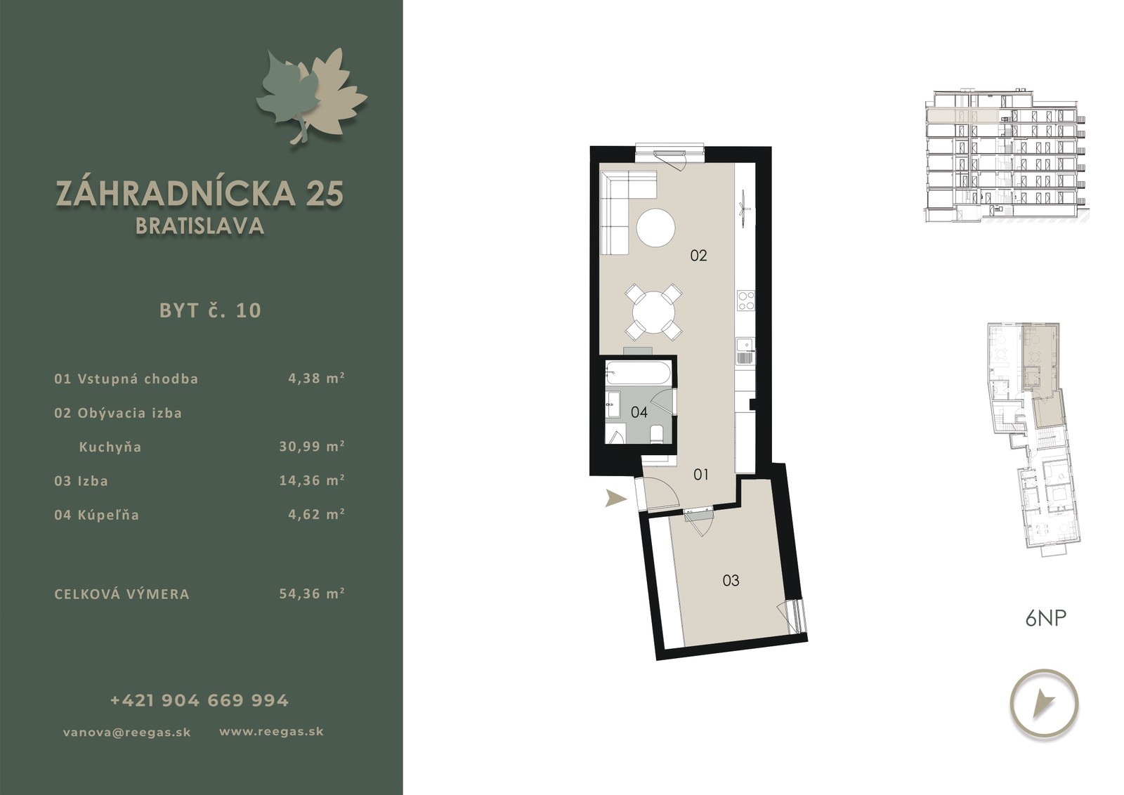 Pôdorys bytu B10 v projekte Záhradnícka 25