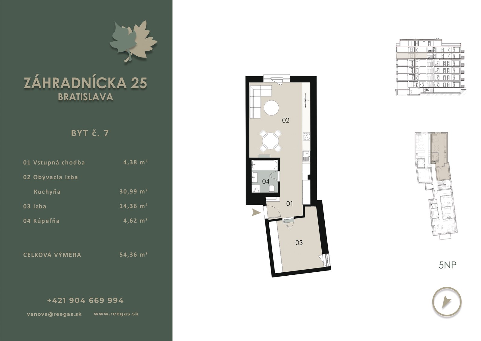 Pôdorys bytu B7 v projekte Záhradnícka 25