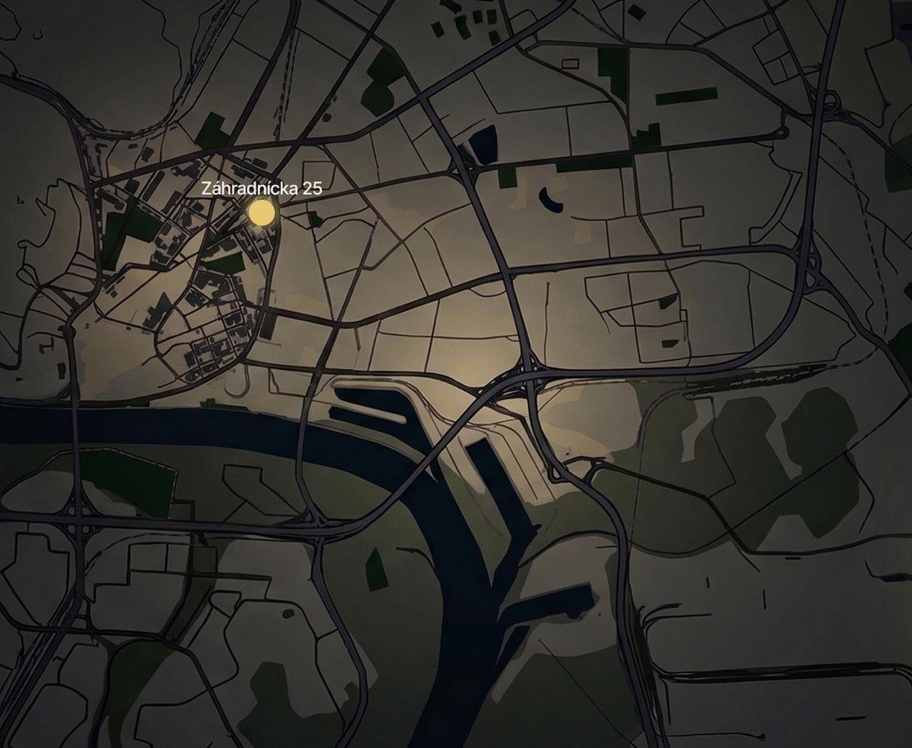 Mapa lokality Záhradnícka 25 v Bratislave